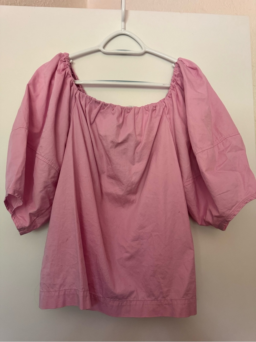 Free Assembly Pink Off-Shoulder Puff Sleeve Top XS